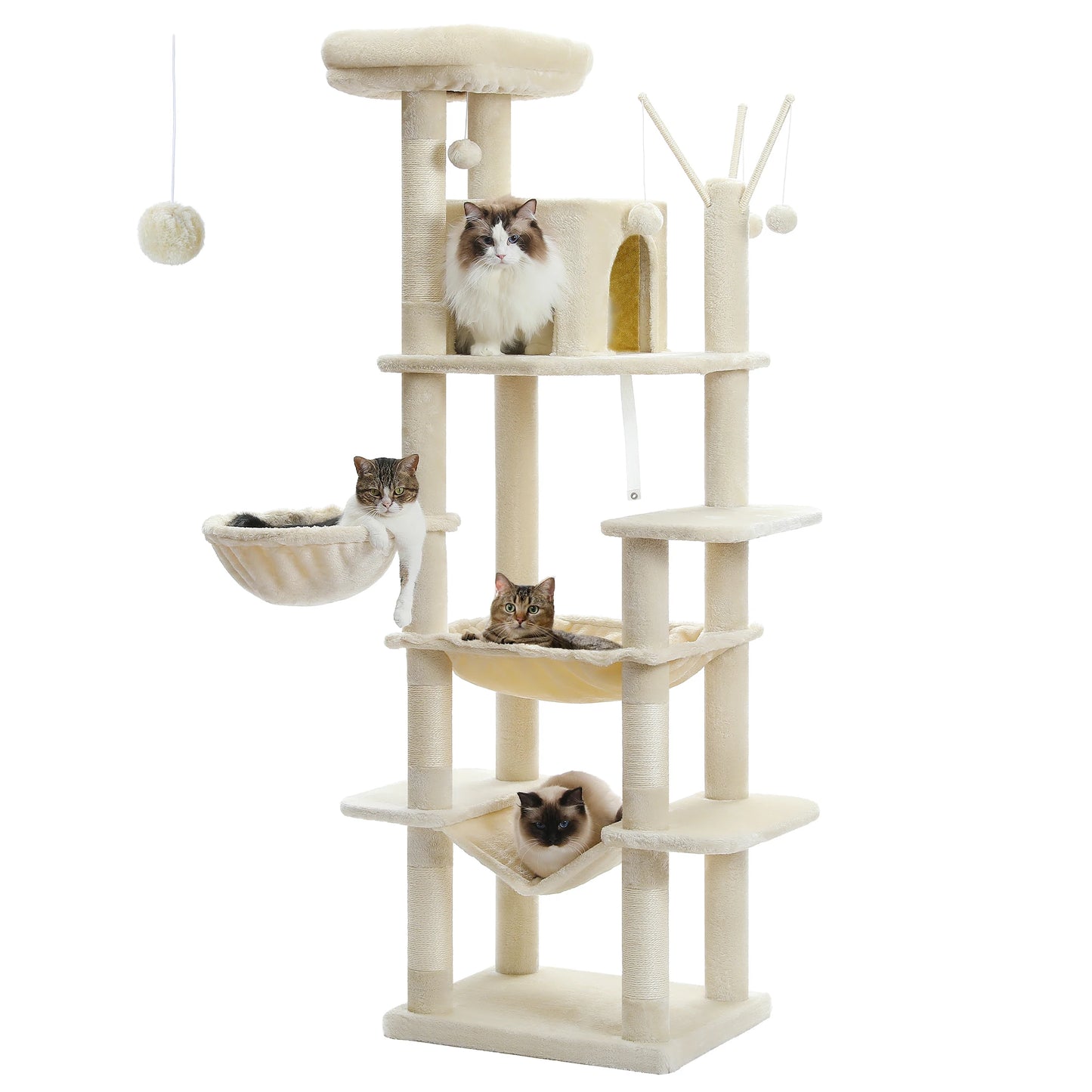 Large Cat Tree Tall Cat Tower for Indoor Cats Multi-Level
