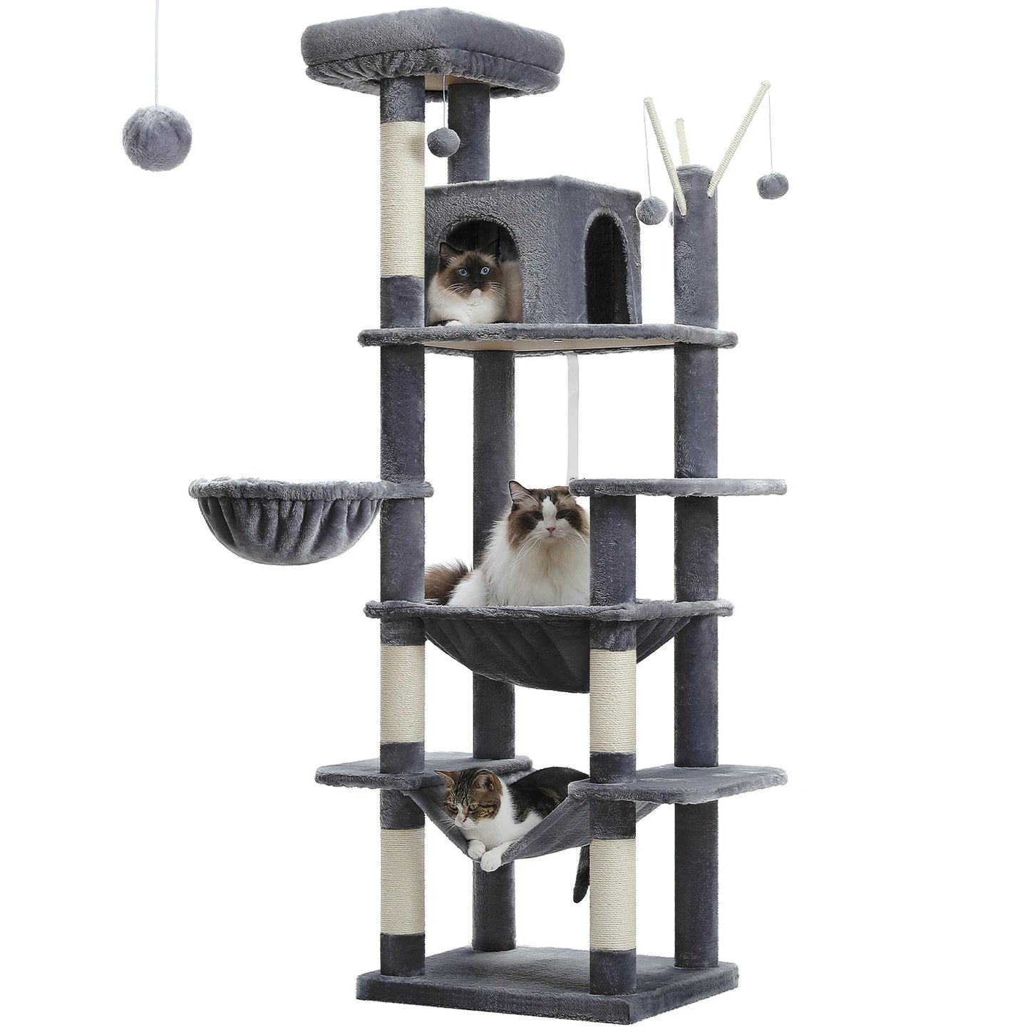 Large Cat Tree Tall Cat Tower for Indoor Cats Multi-Level