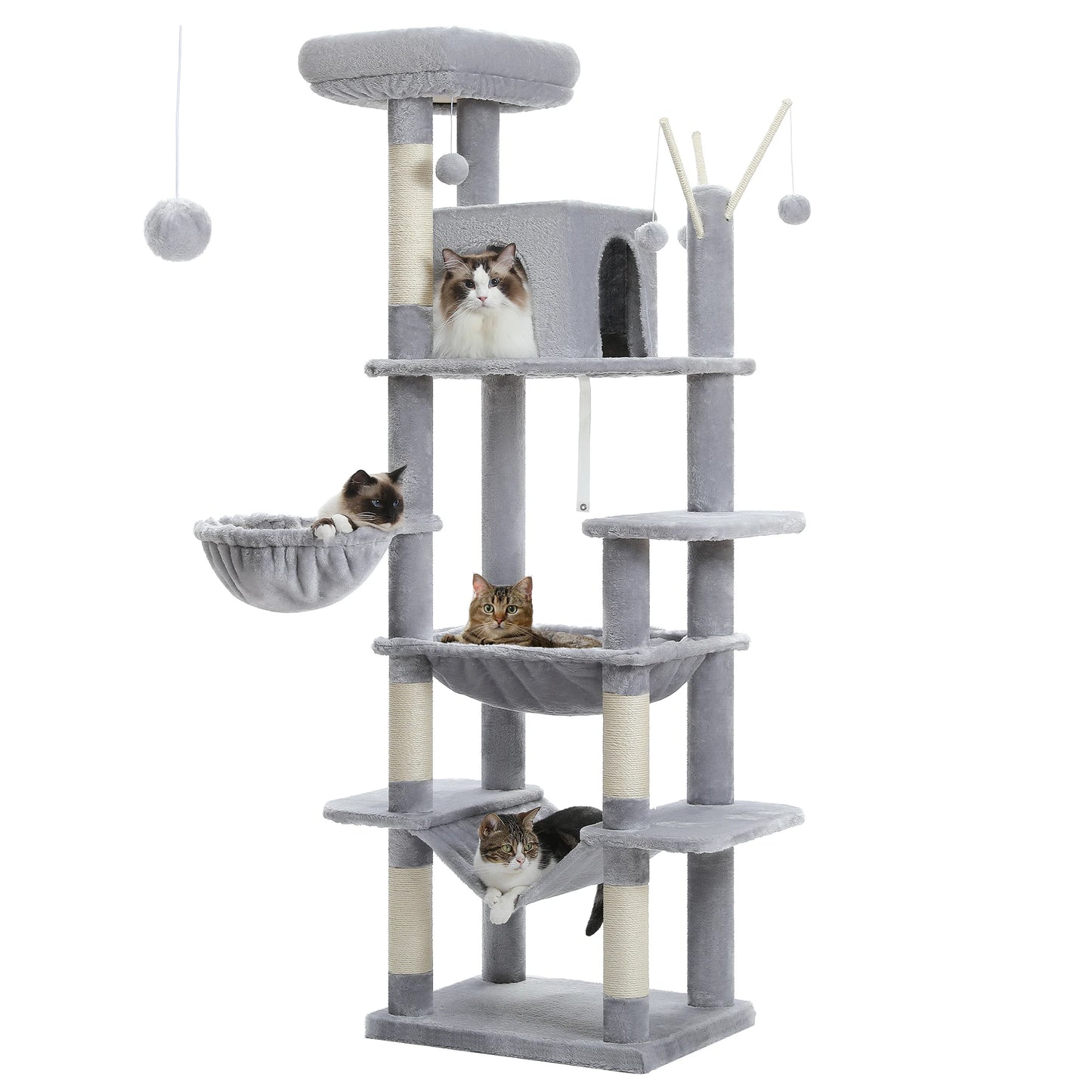 Large Cat Tree Tall Cat Tower for Indoor Cats Multi-Level